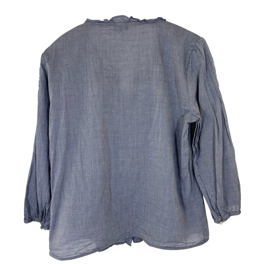Talbots Ruffle Pintuck Blouse Romantic Cottagecore - Picture 2 of 8